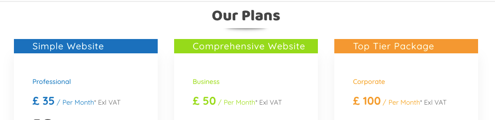 Pay Monthly Web Design Packages from £35/month